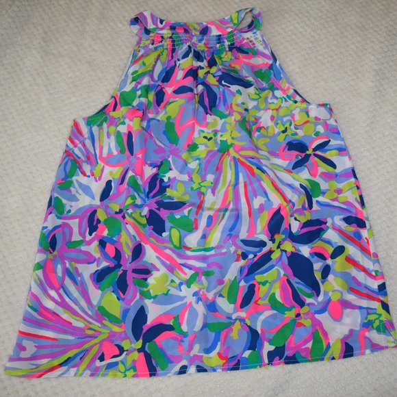 Lilly Pulitzer Bailey Silk Blouse Shell Top Shirt - Picture 16 of 16